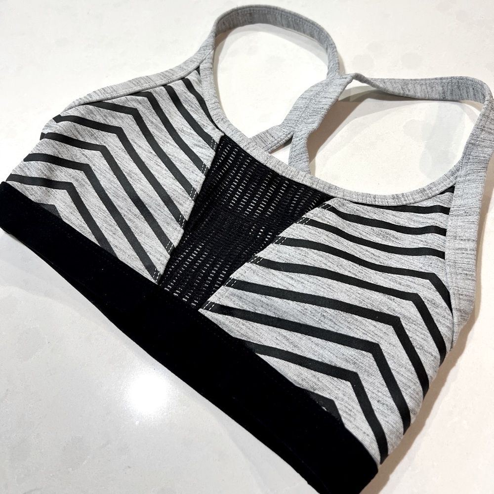 Lorna Jane Chevron Mesh Cutout Bra